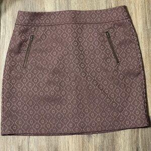 LOFT Brown Textured Pencil Skirt